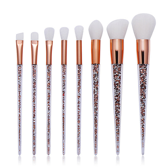 7 portable eye shadow and blush makeup tools with diamond handle
